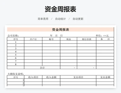 资金周报表