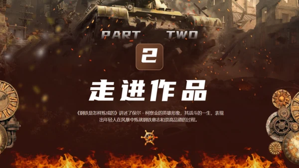 《钢铁是怎么炼成的》读书分享通用PPT模板