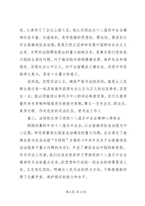 学习十八届四中全会精神心得体会（法院院长）.docx