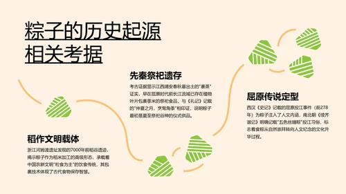 绿色创意几何中国传统美食粽子介绍介绍PPT模板