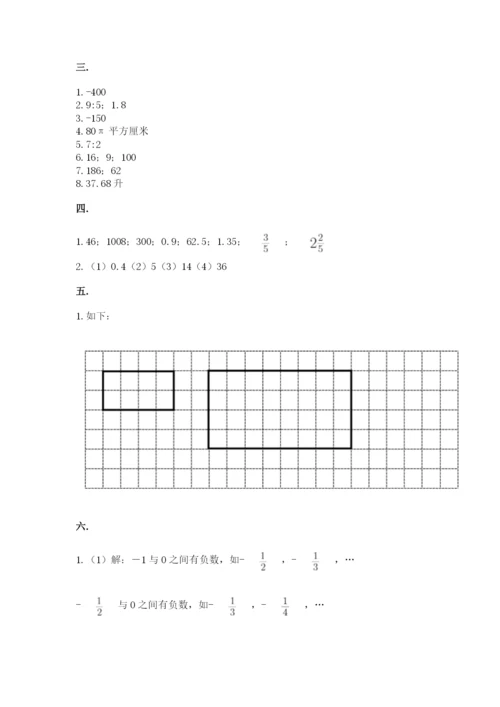 西师大版六年级数学下学期期末测试题附答案（综合题）.docx