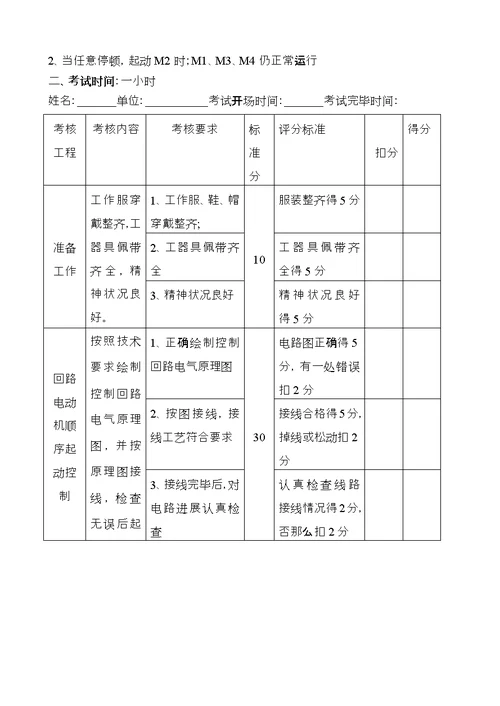 矿井维修电工实操试题