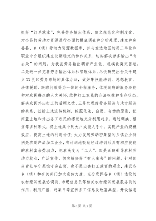 关于XX县区发展务工经济的调查与思考 (5).docx