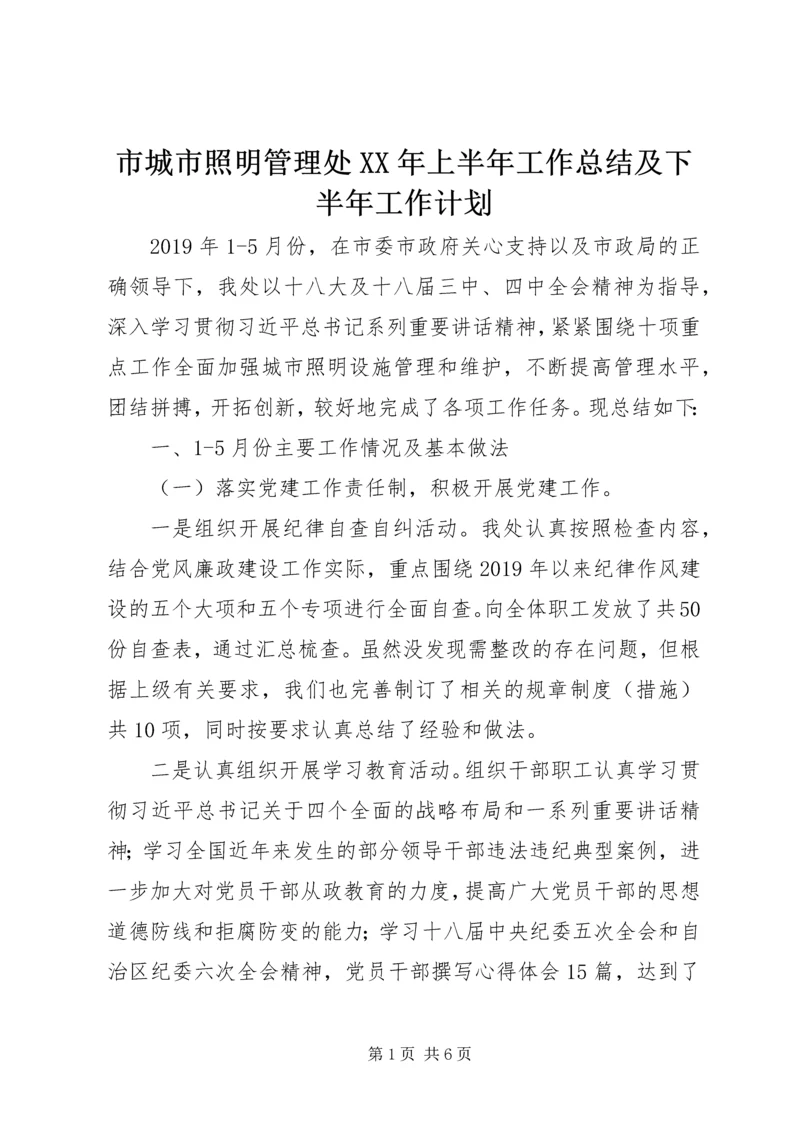 市城市照明管理处XX年上半年工作总结及下半年工作计划 (2).docx