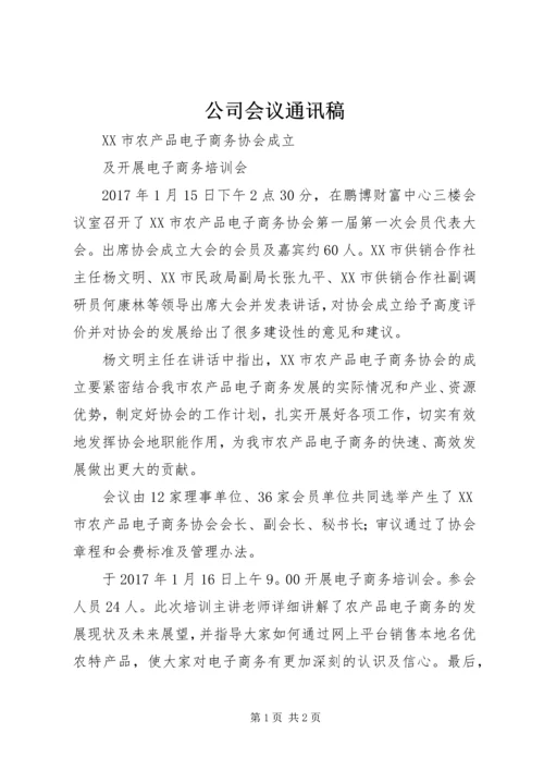 公司会议通讯稿 (3).docx