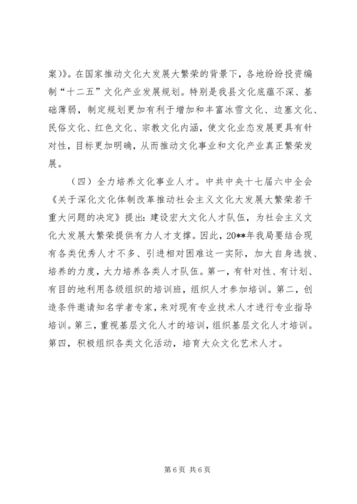 县文化广电新闻出版局重点项目及重点工作汇报.docx