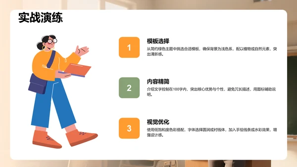绿色简约风新生自我介绍PPT