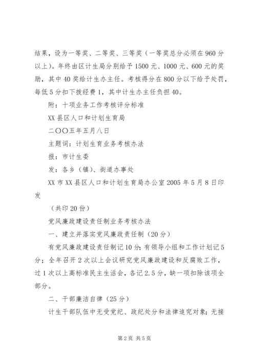 二〇〇五年度计划生育业务工作考核办法.docx