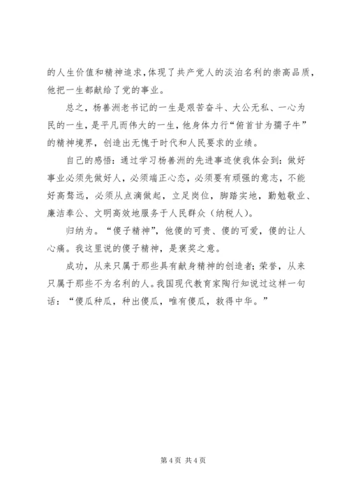学习杨善洲先进事迹心得体会 (13).docx