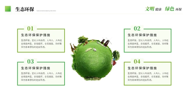 绿色科技风简约绿色环保生态环保宣传培训PPT模板