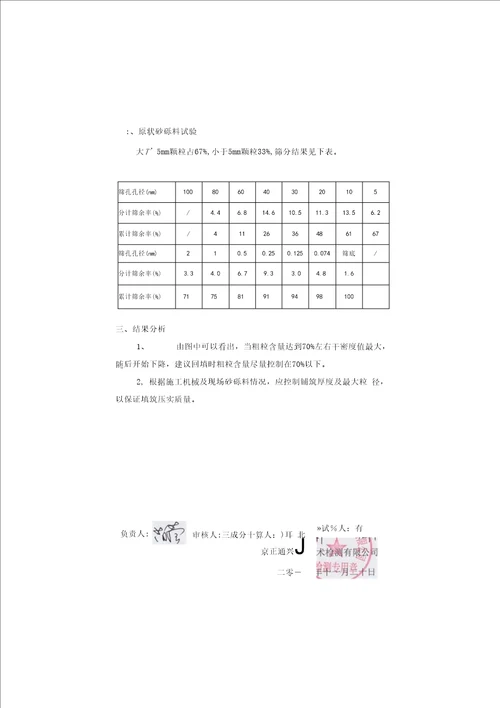 砂砾料回填碾压工艺试验方案