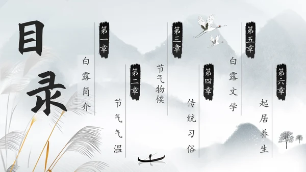 白露白鹤通用PPT模板