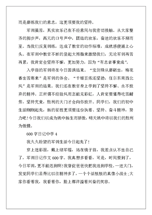 2022年600字日记高中大全