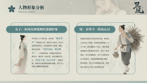 古风人教版高一语文《诗经·氓》课件ppt模板