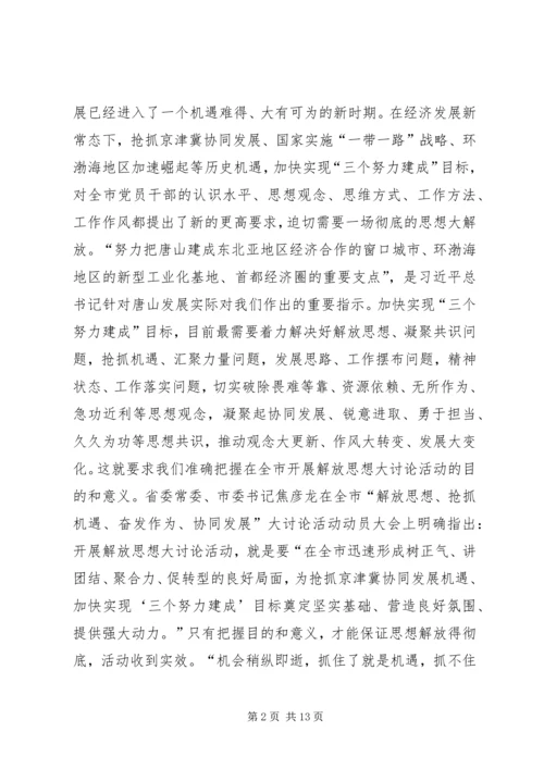 解放思想抢抓机遇奋发作为协同发展学习心得.docx