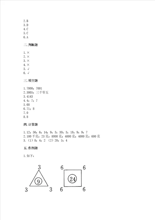 小学二年级下册数学期末复习题含答案（研优卷）