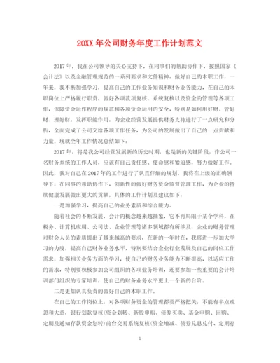 精编之公司财务年度工作计划范文.docx