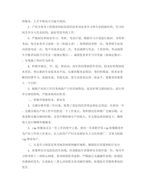 精编之妇产科医师工作计划范文2.docx