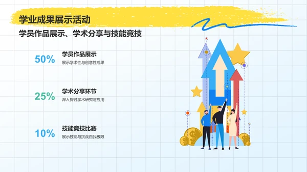 蓝色插画风毕业季PPT模板
