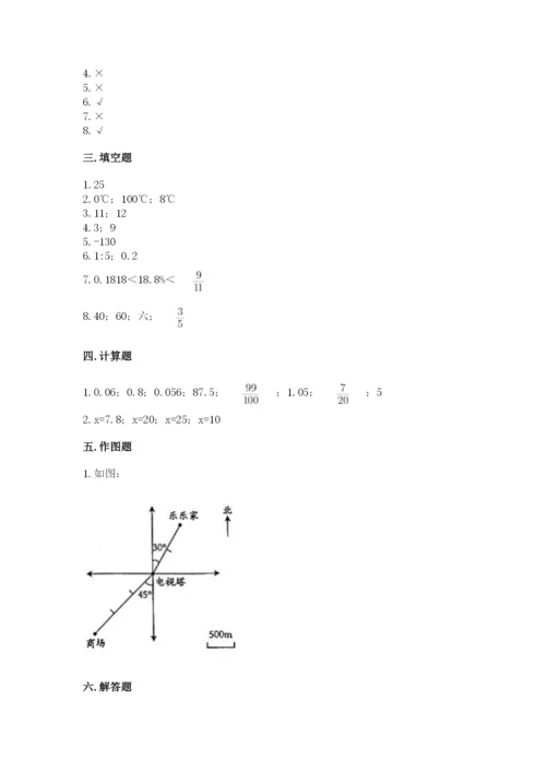 北京版六年级下册期末真题卷及参考答案一套.docx