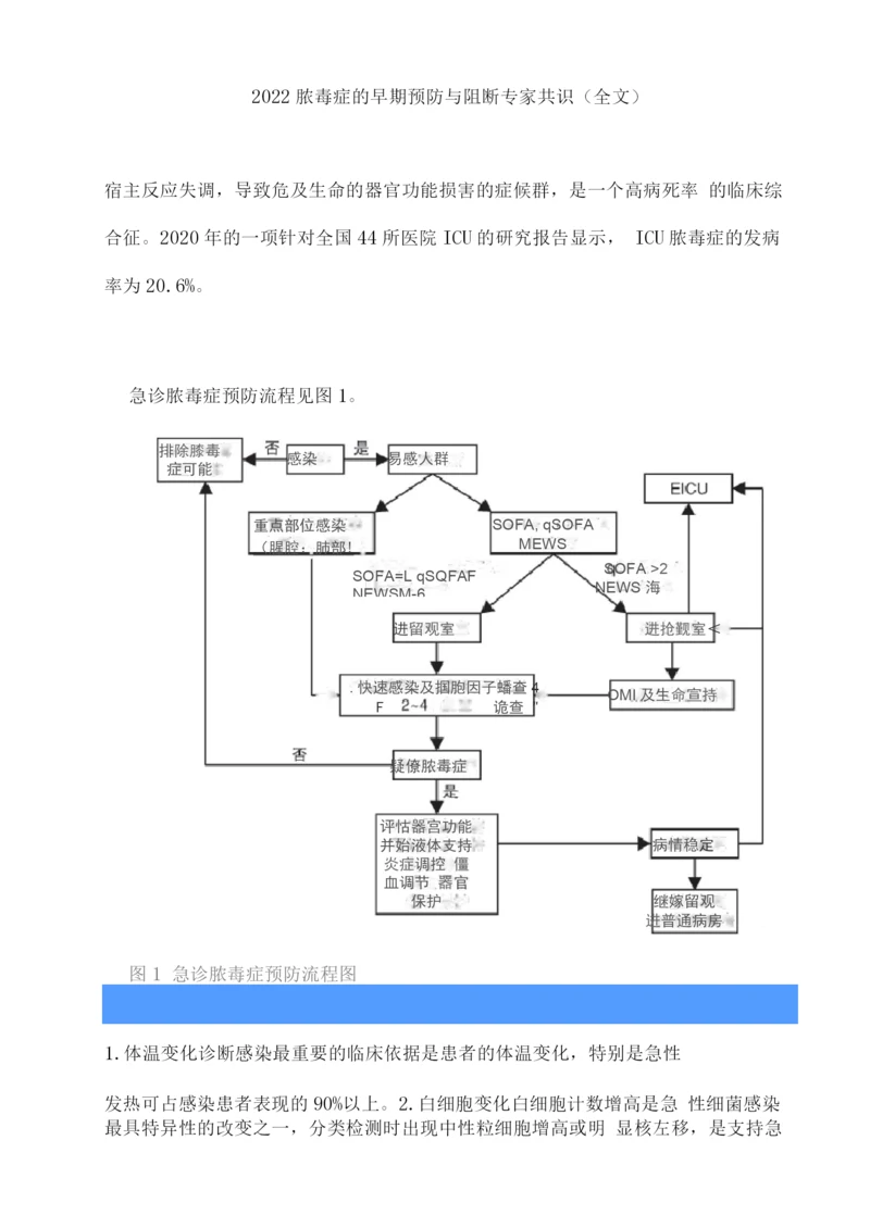 2022脓毒症的早期预防与阻断专家共识.docx