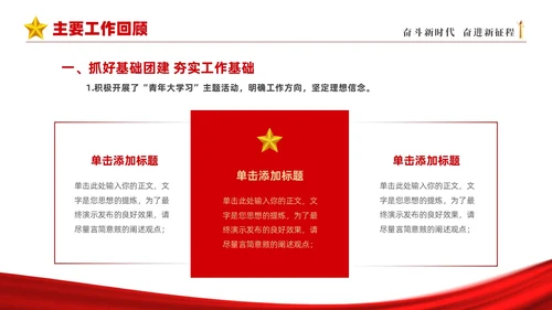 红色简约大气共青团团委年终工作总结工作汇报PPT年终总结