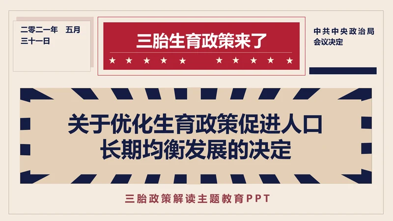三胎生育政策解读促进人口出生率PPT模板