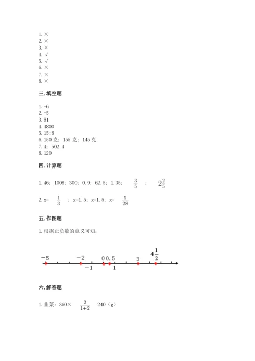 六年级下册数学期末测试卷含答案【突破训练】.docx