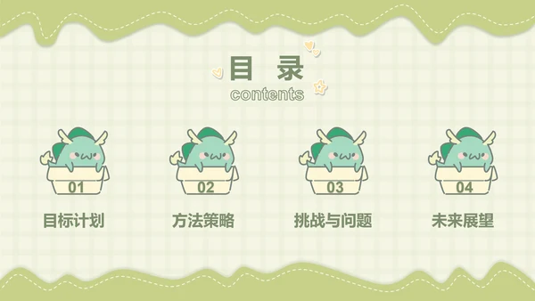 小怪兽绿色卡通风学习汇报