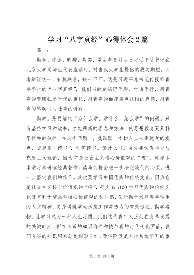 学习“八字真经”心得体会2篇.docx