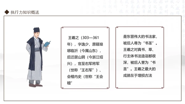 王羲之书法作品动态PPT模板