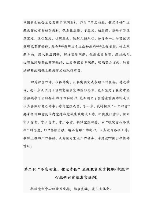 第二批主题教育发言提纲汇编4篇