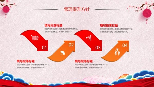 喜庆2019猪年工作总结新年元旦PPT