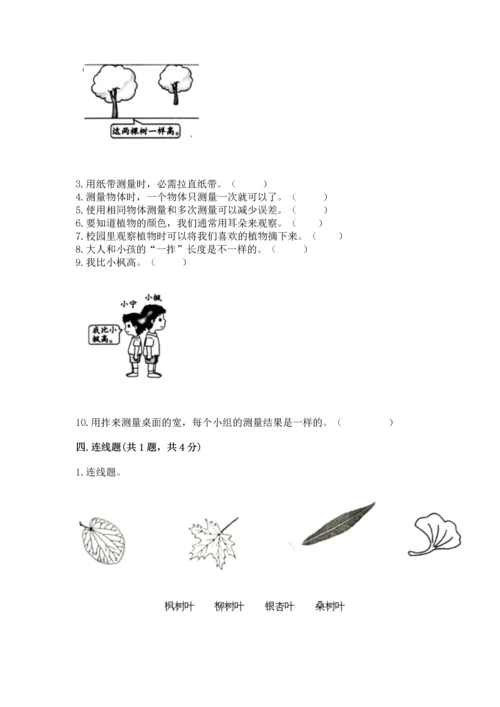 教科版一年级上册科学期末测试卷（精品）word版.docx
