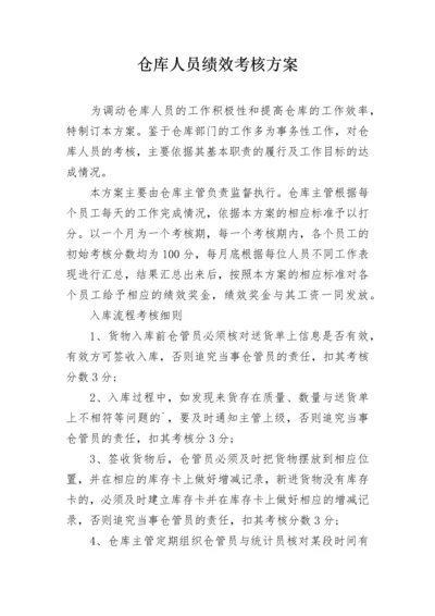 仓库人员绩效考核方案.docx