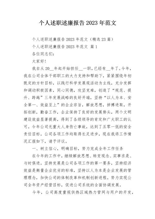 个人述职述廉报告2023年范文.docx