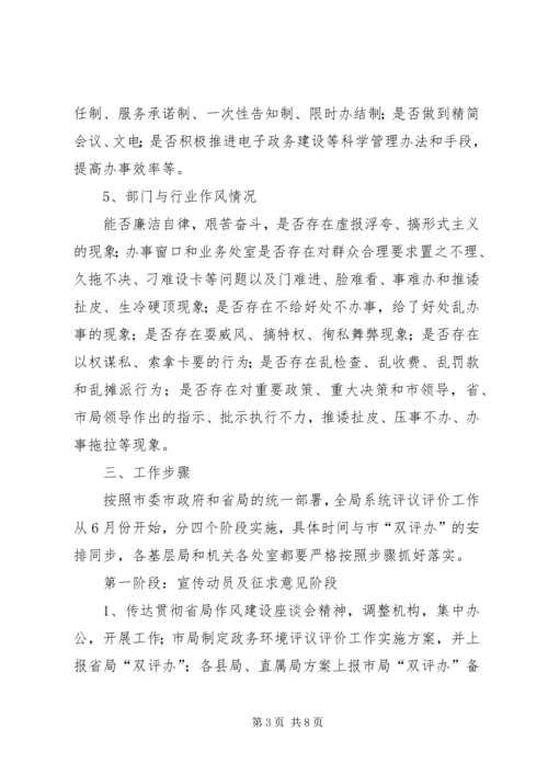 药监系统开展政务环境评议评价工作实施方案 (4).docx