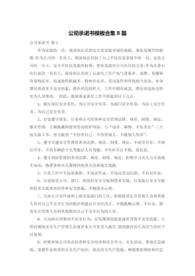 公司承诺书模板合集8篇.docx