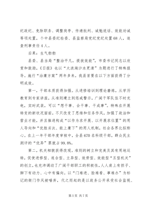 治庸计划实施做法与体会.docx