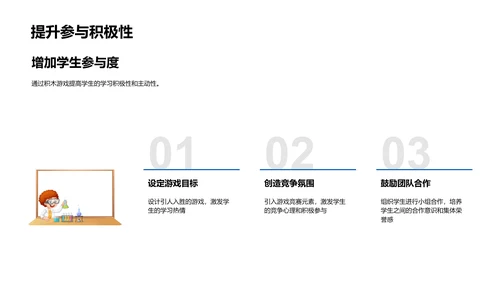 数学课堂与积木游戏PPT模板