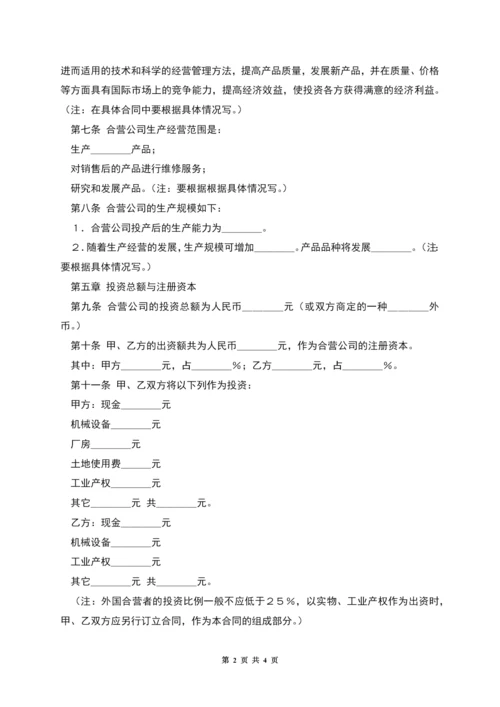 中外合资公司章程.docx