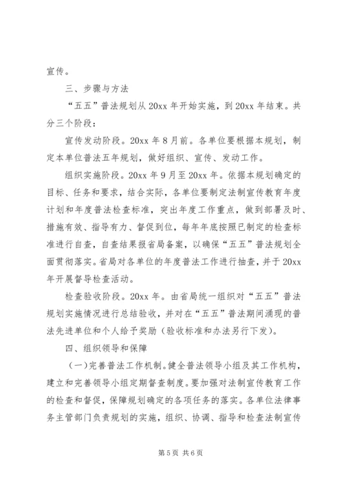 某局法制宣传教育的第五个五年规划 (2).docx