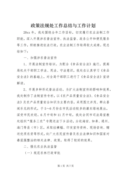 政策法规处工作总结与工作计划 (2).docx