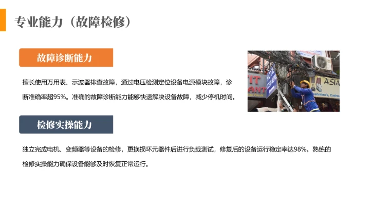 电气工程和自动化专业大学生求职个人能力综合展示职业生涯规划通用PPT模版