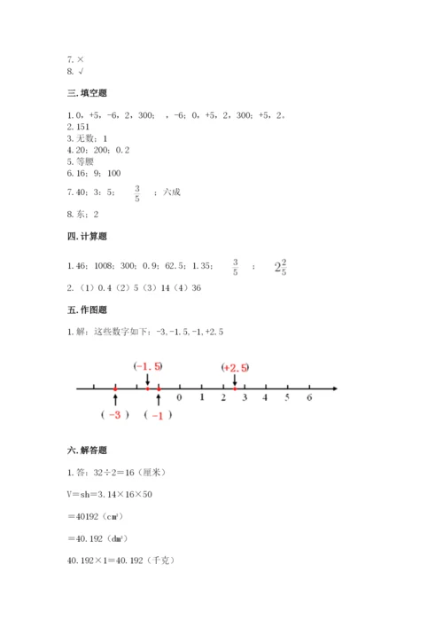 小学六年级下册数学期末卷含答案【能力提升】.docx