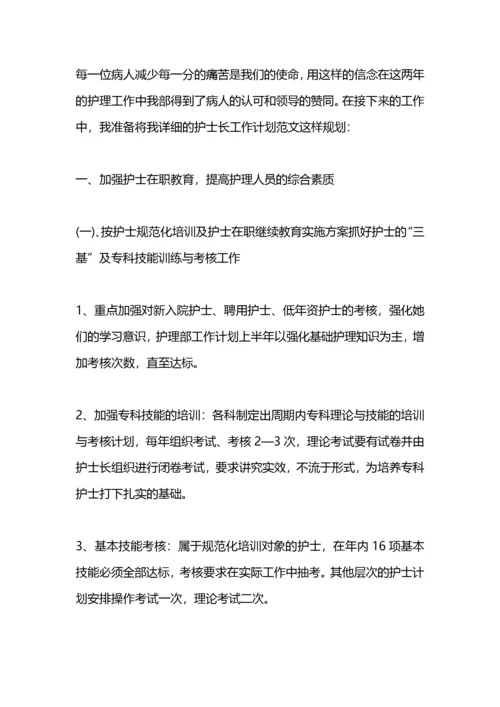 护士长工作计划书.docx