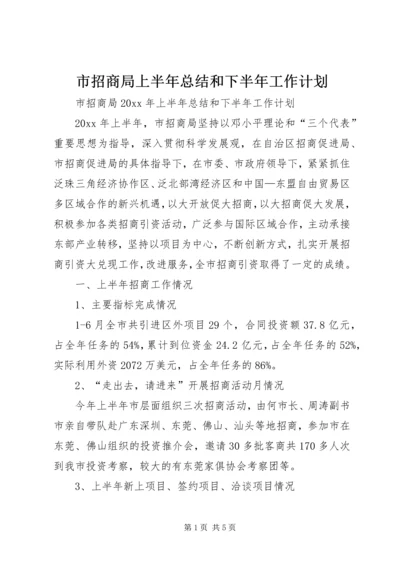 市招商局上半年总结和下半年工作计划.docx