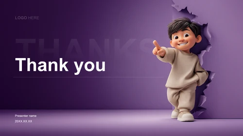 紫色卡通风PPT主题