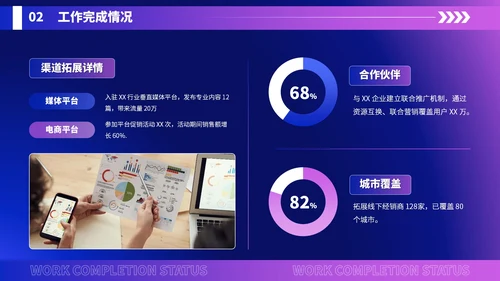蓝紫色科技风科技企业员工年中总结PPT模版