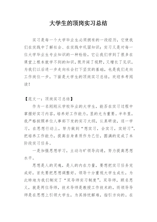 大学生的顶岗实习总结.docx